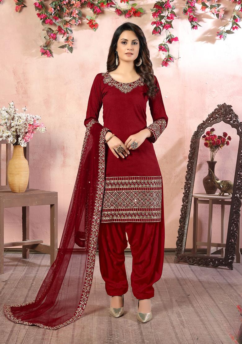 Lavender Embroidered Net Anarkali Kurta Set