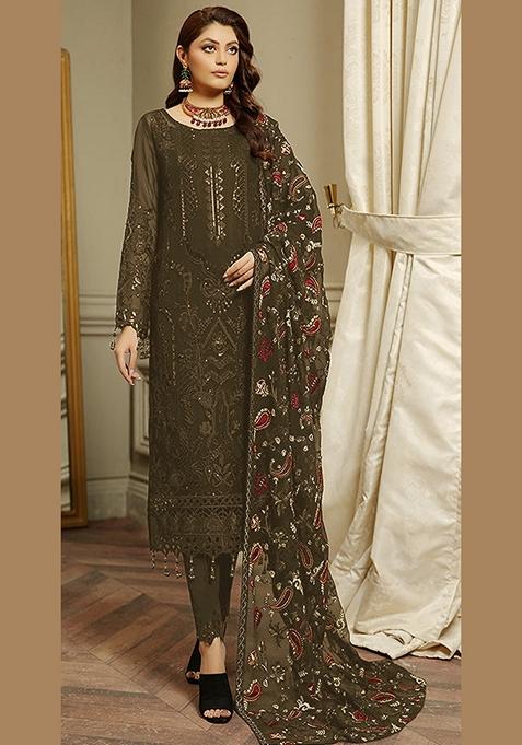 Mahendi Faux Georgette Pant Straight main image 1