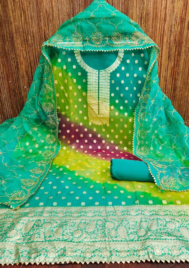 Sky Blue Embroidered Silk Kurta Set