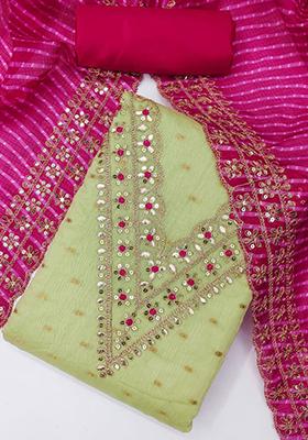 Lemon Yellow Embroidered Silk Kurta Set