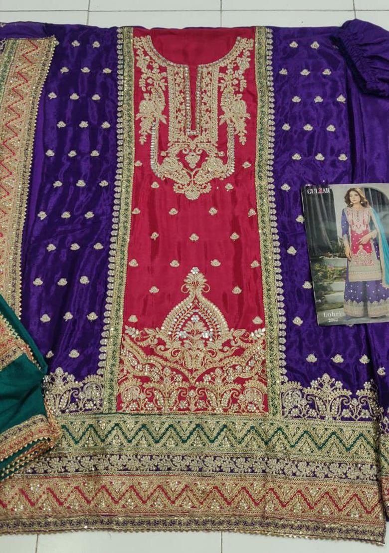 Pink Embroidered Silk Kurta Set