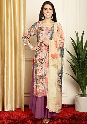 Multicolor Digital Print Muslin Kurta Set