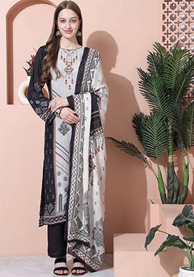Multicolor Embroidered Muslin Kurta Set