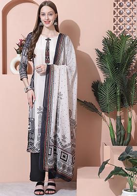 Multicolor Embroidered Muslin Kurta Set