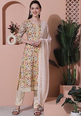 Multicolor Digital Print Cotton Kurta Set