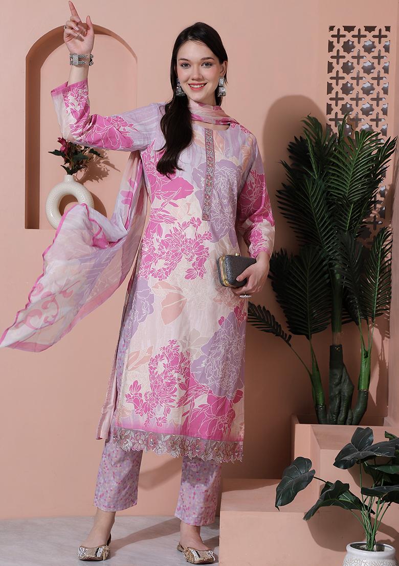 Multicolor Digital Print Cotton Kurta Set