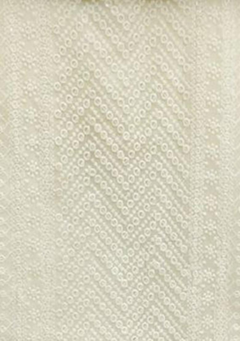 Off White Digital Print Silk Kurta Set