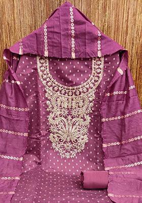 Onion Pink Embroidered Silk Kurta Set