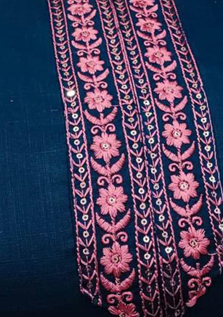 Blue Sequin Embroidered Silk Kurta Set