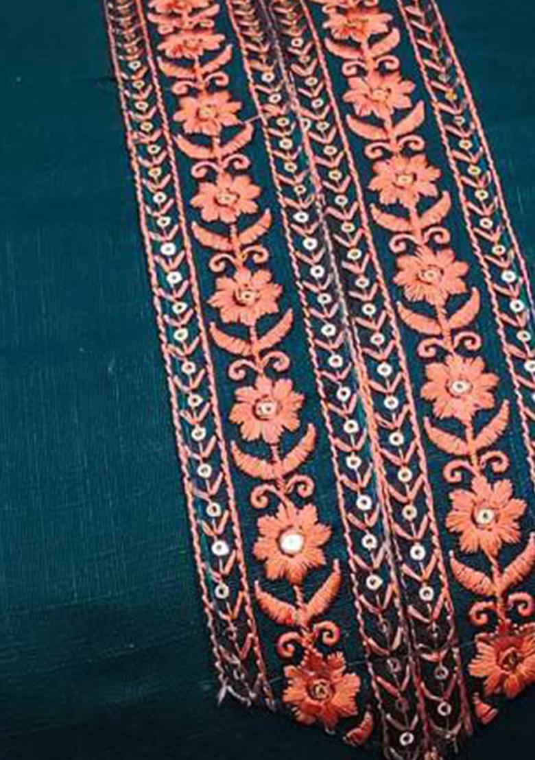 Royal Blue Sequin Embroidered Silk Kurta Set