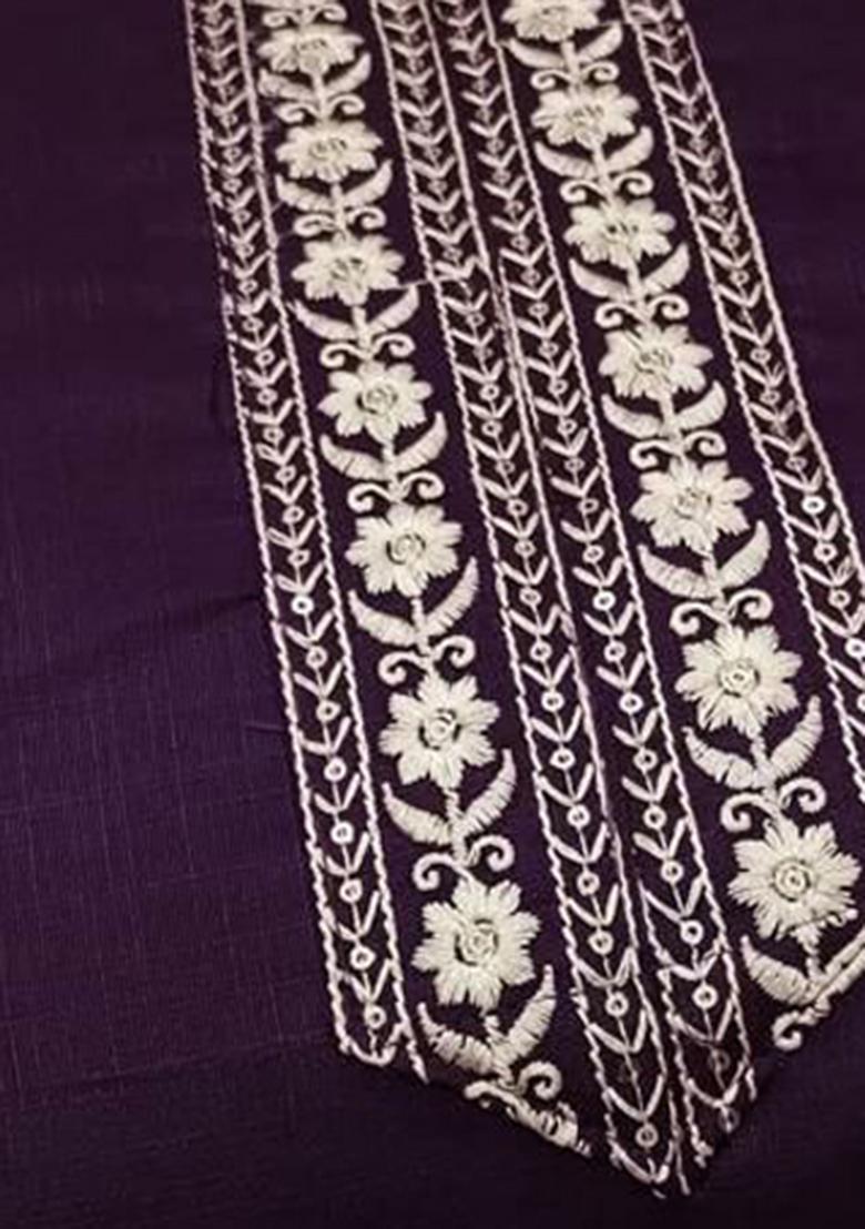 Wine Sequin Embroidered Silk Kurta Set