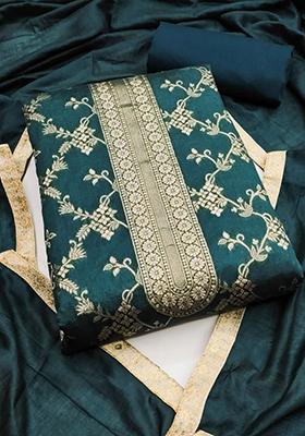 Rama Blue Blue Jacquard Silk Kurta Set