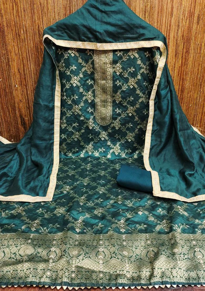 Rama Blue Blue Jacquard Silk Kurta Set