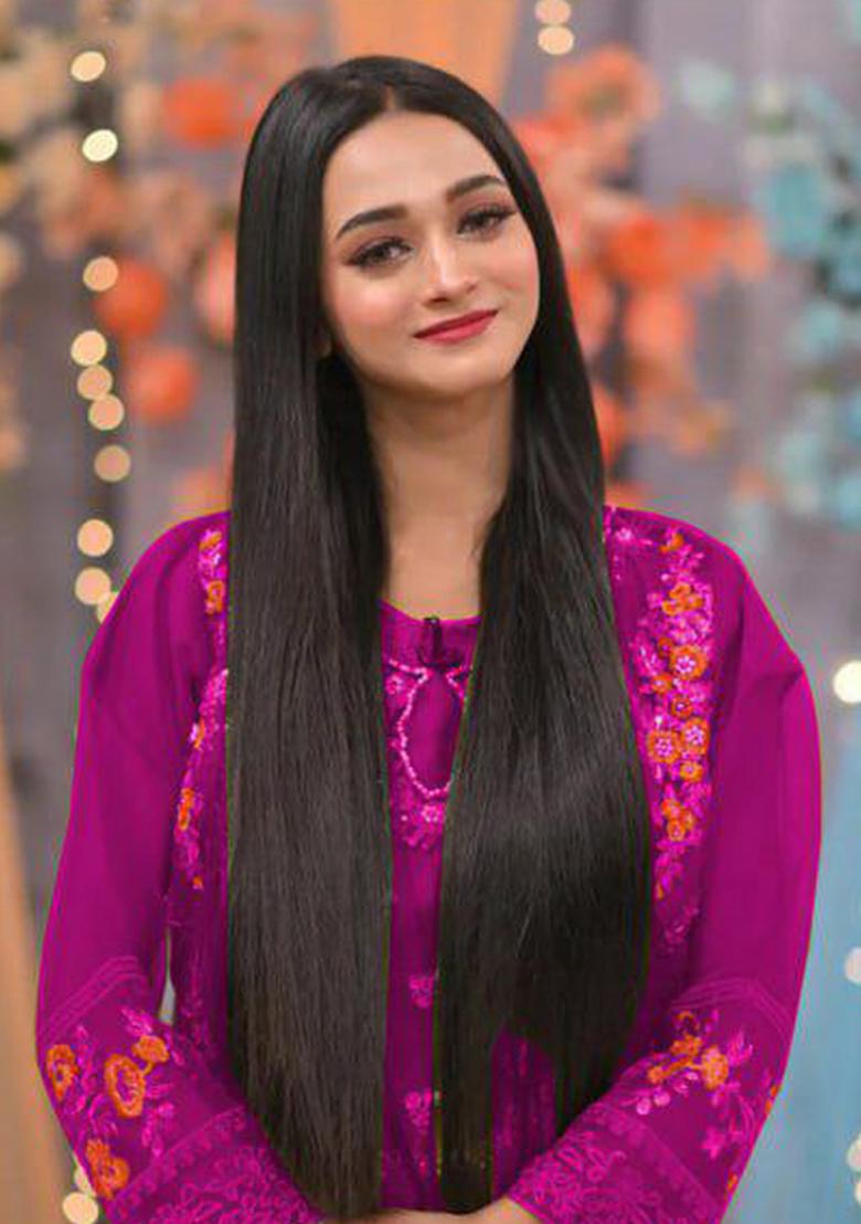 Pink Embroidered Organza Silk Kurta Set