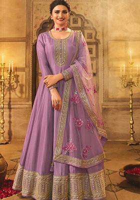 Pink Sequin Embroidered Dola Silk Anarkali Set