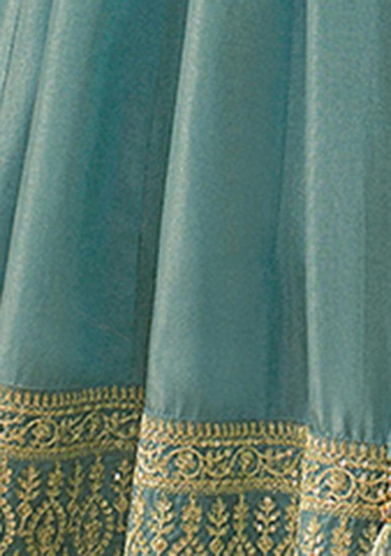 Blue Sequin Embroidered Dola Silk Anarkali Set
