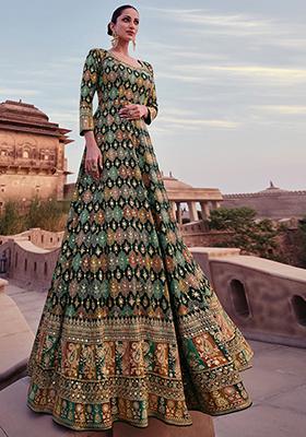 Multicolor Sequin Embroidered Georgette Anarkali Set