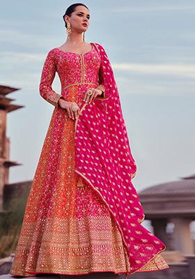 Multicolor Sequin Embroidered Georgette Anarkali Set