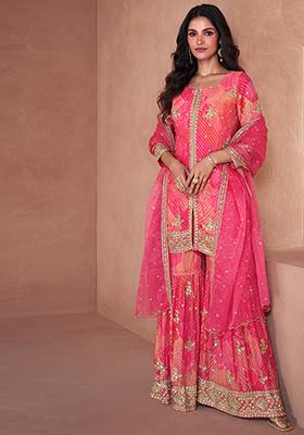 Multicolor Sequin Embroidered Faux Georgette Sharara Set