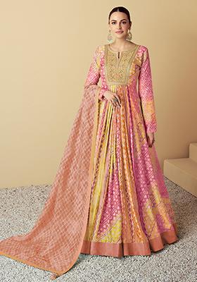 Sky Blue Sequin Embroidered Muslin Gown Set Set