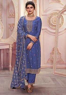 Violet Sequin Embroidered Georgette Kurta Set