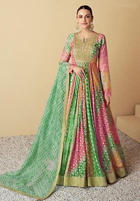Green Embroidered Muslin Kurta Set