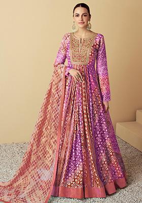 Lavender Embroidered Muslin Kurta Set