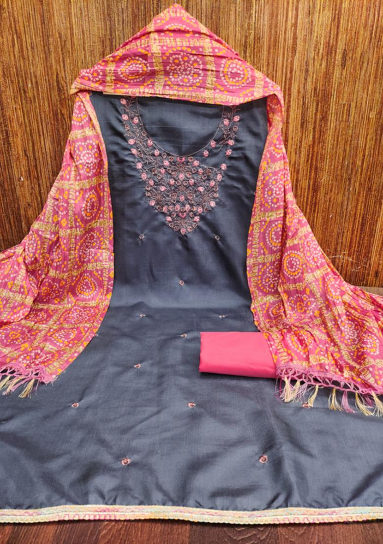 Black Embellished Cotton Kurta Set