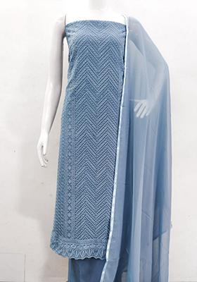 Black Embellished Poly Georgette Kurta Set