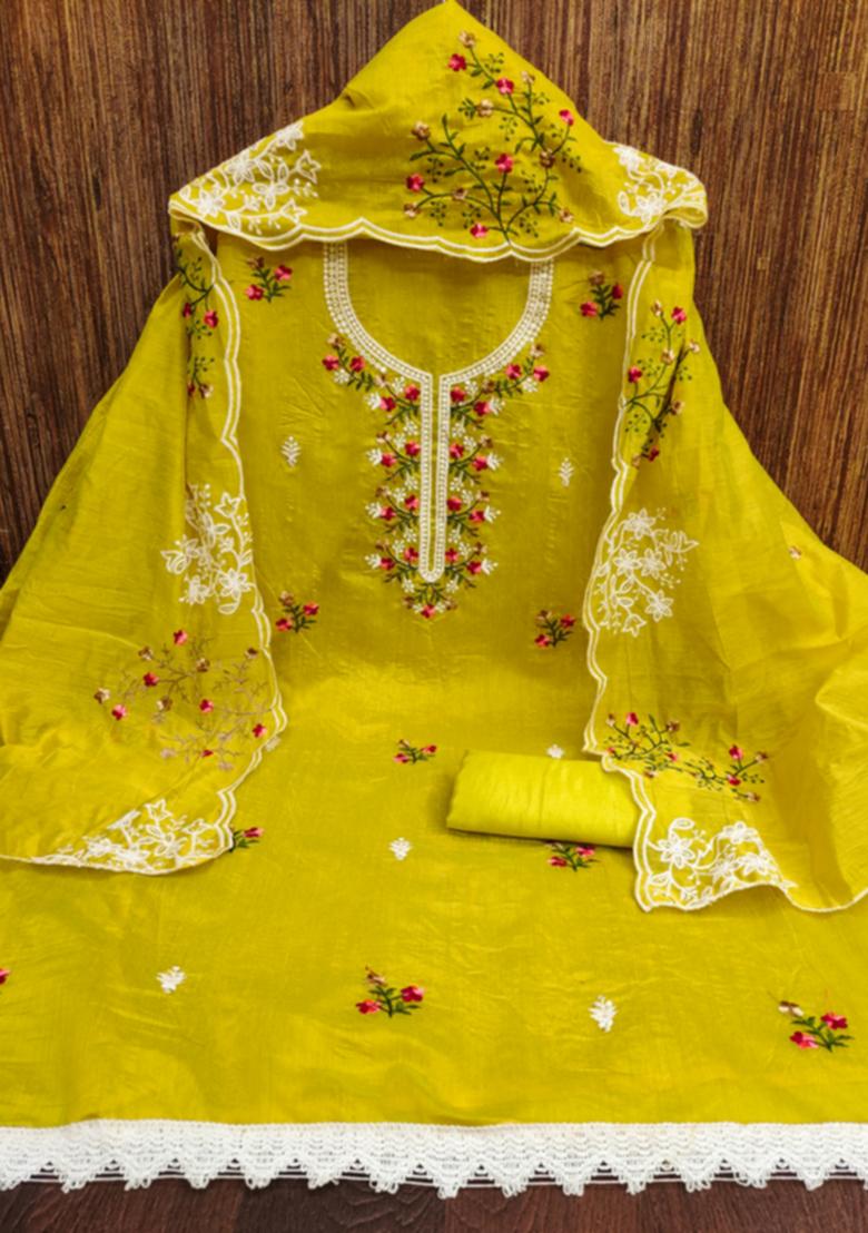 Sea Green Embellished Cotton Kurta Set