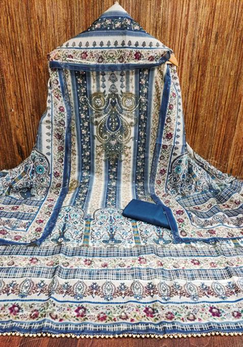 Coral printed organza kurta set