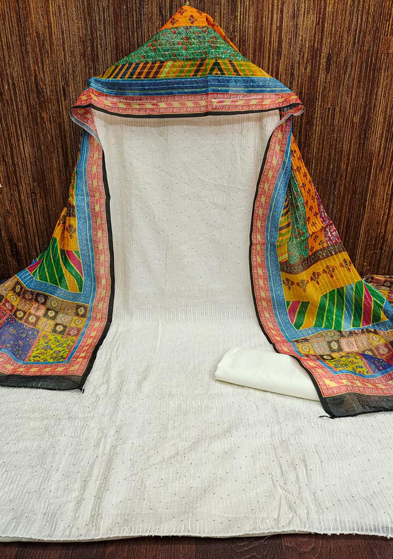 Blue Embellished Chanderi Kurta Set