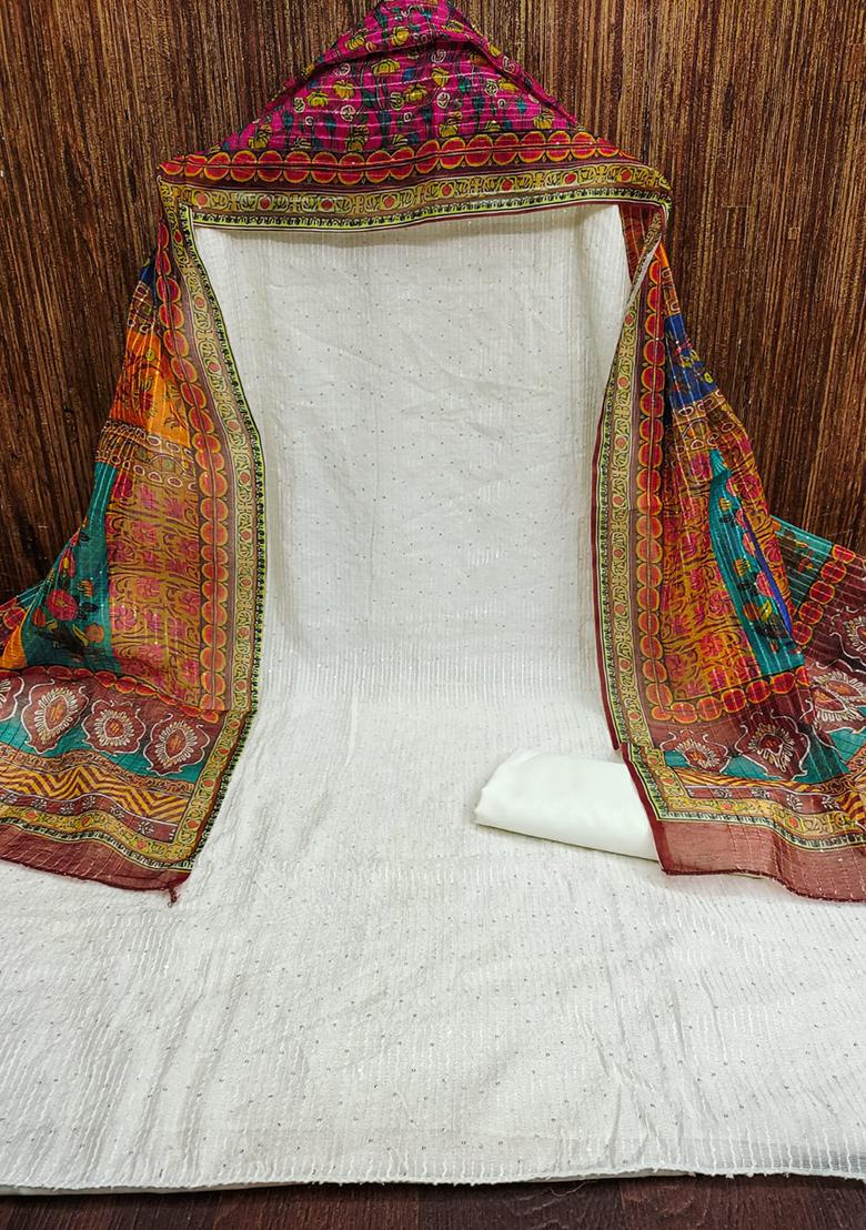 Maroon Embellished Chanderi Kurta Set