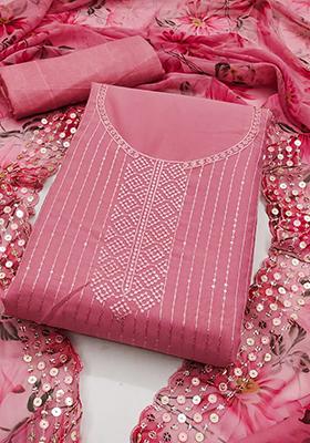 Multi Embellished Poly Georgette Kurta Set