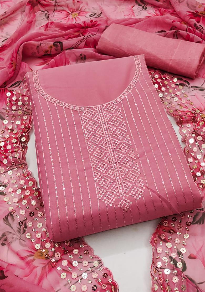 Multi Embellished Poly Georgette Kurta Set