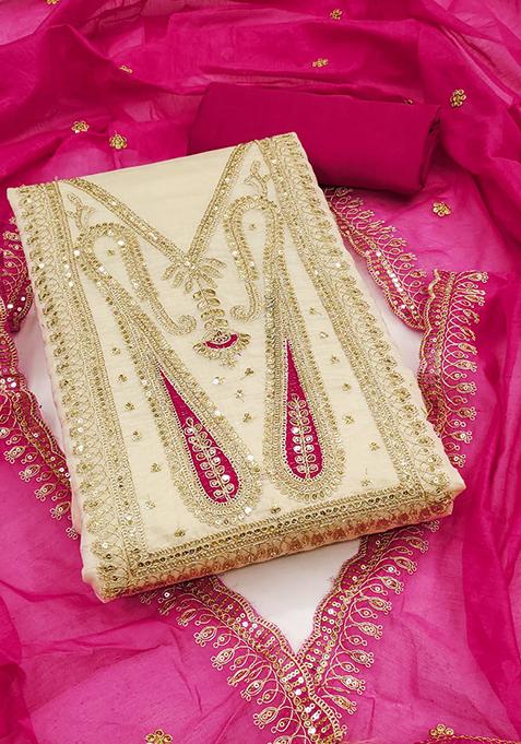 Multi Embellished Chanderi Kurta Set