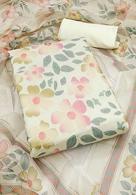 White Embellished Chanderi Kurta Set