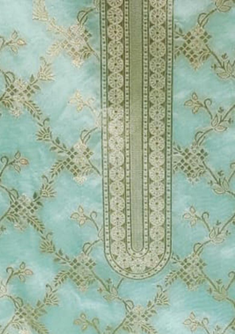 Teal Embellished Chanderi Kurta Set