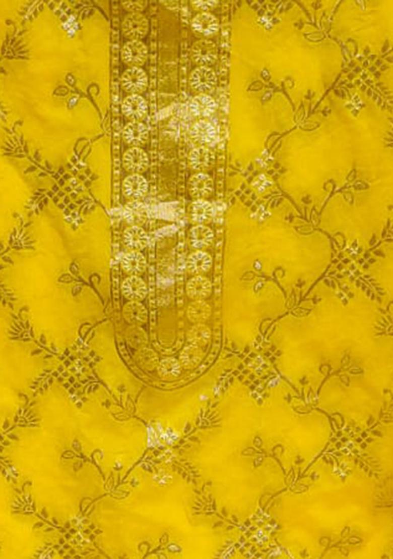 Gold Embellished Chanderi Kurta Set