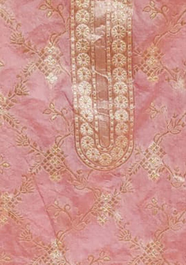 Pink Embellished Chanderi Kurta Set