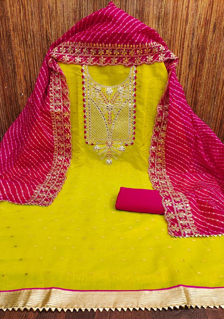 Sea Green Embellished Chanderi Kurta Set