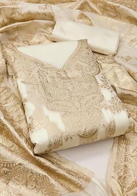 White Embellished Organza Kurta Set