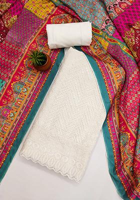 Pink Embellished Poly Georgette Kurta Set