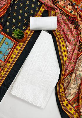 Gold Embellished Poly Georgette Kurta Set