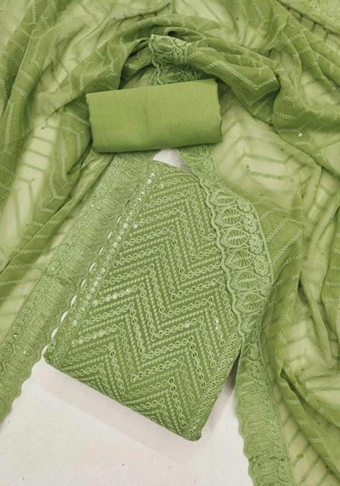 Green Embellished Poly Georgette Kurta Set