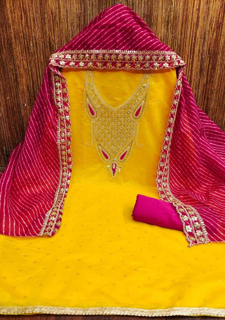 Multi Embellished Chanderi Kurta Set