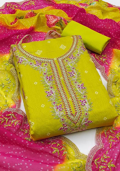 Sea Green Embellished Chanderi Kurta Set