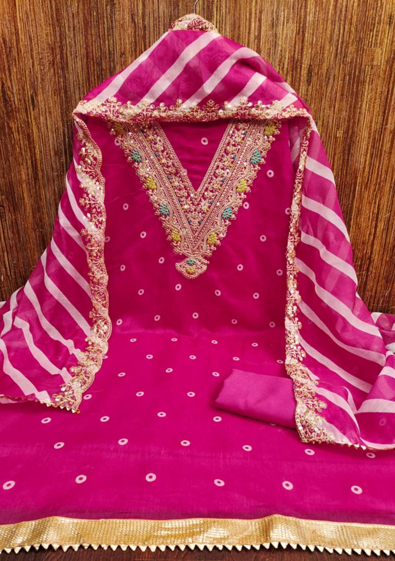 Blue Embellished Chanderi Kurta Set