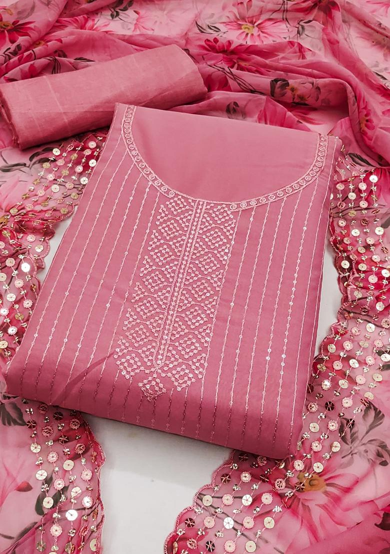 Multi Embellished Poly Georgette Kurta Set