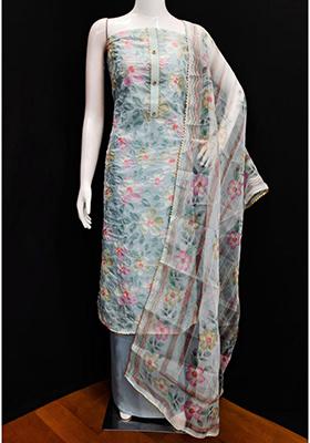 Black Embellished Organza Kurta Set